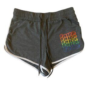 Lit 26 "Love" gray elastic drawstring shorts women's XL athletic leisure lounge